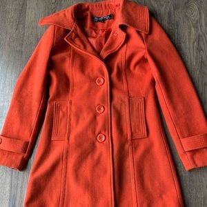 Orange peacoat